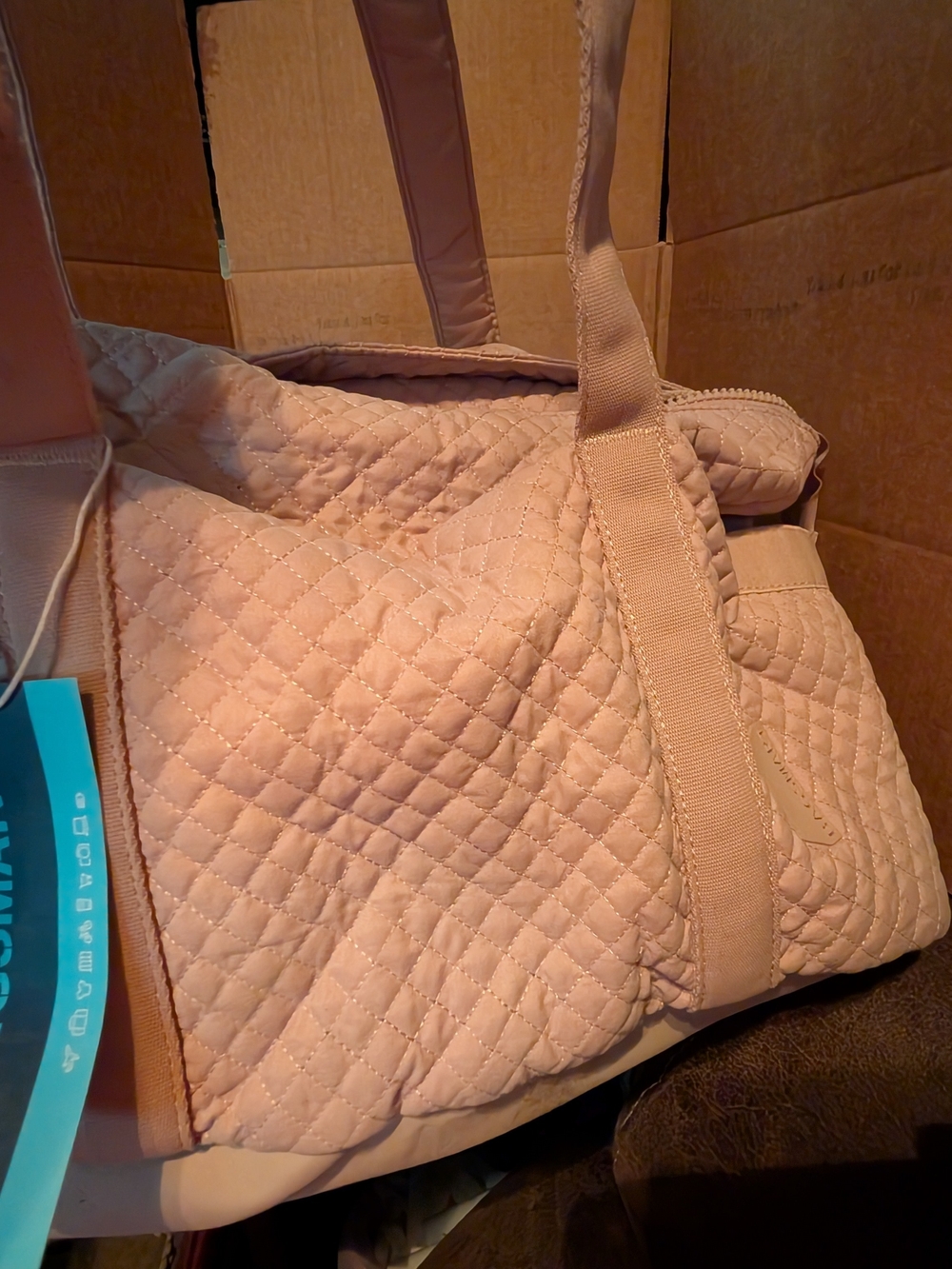 Quilted Everyday Tote in Blush Pink